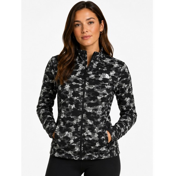 The North Face Jackets & Blazers - THE NORTH FACE Women's Monochrome Camo Full Zip Jacket Black Gray Large